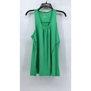 KIRKLAND SIGNATURE Women's Green Striped Scoop-Neck Tank SZ L